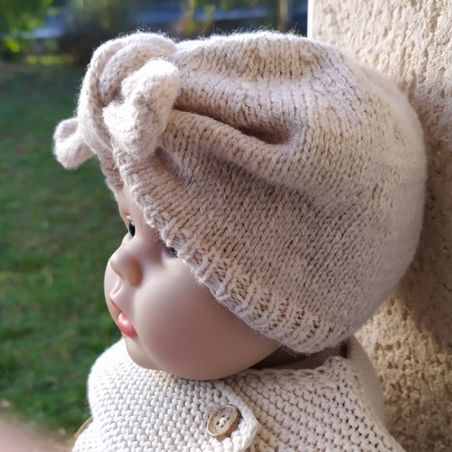Bonnet turban laine bébé