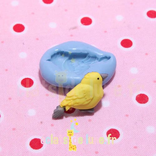 Moule silicone petit oiseau jaune 23/18mm