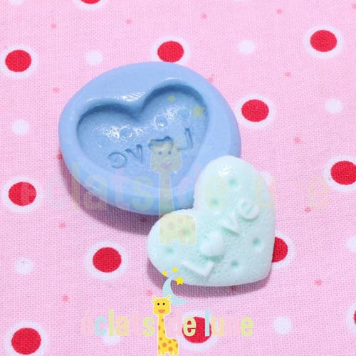 Moule silicone coeur love 23/20mm