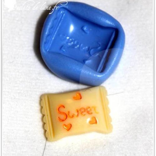 Moule silicone bonbon sweet et petit coeur10/16mm