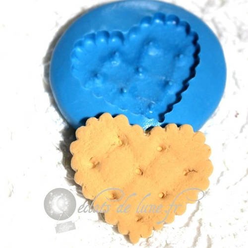Moule silicone biscuit coeur 35/31mm