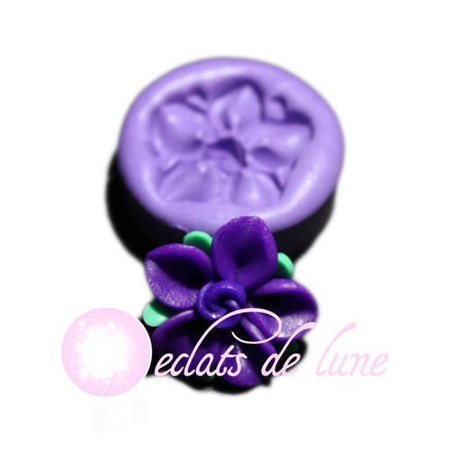 Moule silicone fleur violette 23mm