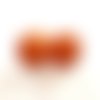 Boutons 28 mm x 2 recouverts de tissu orange motifs rouges