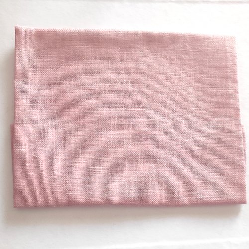 Coupon 39 x 30 cm toile à broder zweigart floba rose