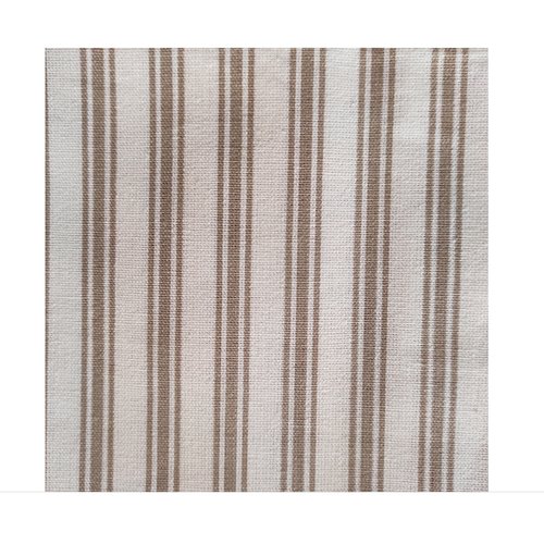 Coupon 40 x 60 cm tissu coton rayé blanc et beige