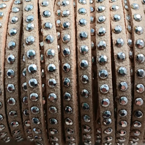 Suédine strass beige 3mm sss-6.