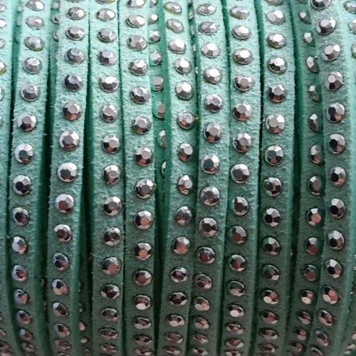 Suédine strass turquoise 3mm sss-5.