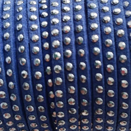 Suédine strass bleu roi 3mm sss-4.