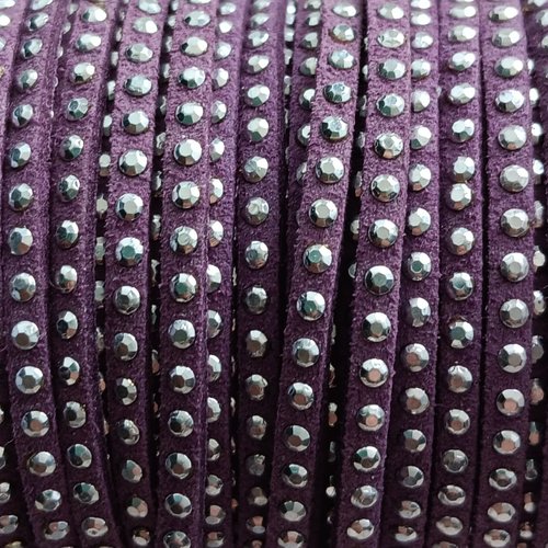 Suédine strass violet 3mm sss-3.