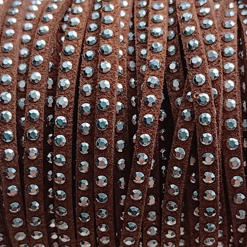 Suédine strass marron 3mm sss-2.