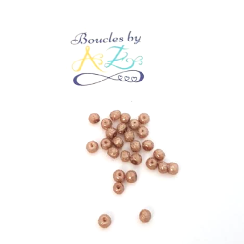 Perles marron, effet mouillé 4mm x100 pma1-7