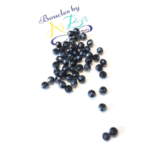 Perles à facettes bleues 4x3mm x50 pble1-19