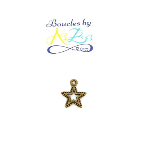 Breloque étoile bronze 18x15mm br5-4.
