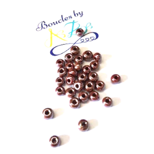 Perles de rocaille marron 5mm x30 pma1-8