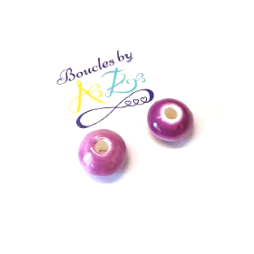Perles céramique mauve/violet 15mm x2 pvi1-17