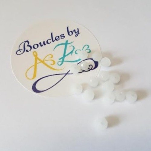 Perles à facettes blanches 4x3mm x40 pblc1-16