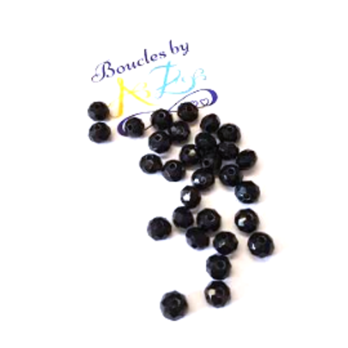 Perles à facettes noires 6x4mm x60 pno1-12.