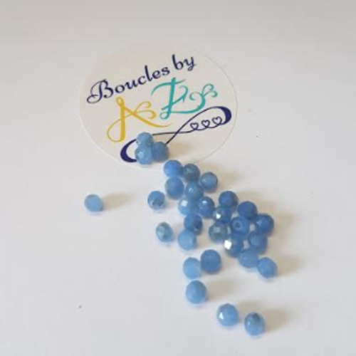 Perles à facettes bleues 4mm x30 pble3-18