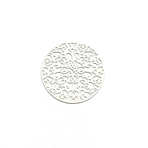 Estampe filigrane rosace, blanche 35mm geblc-25