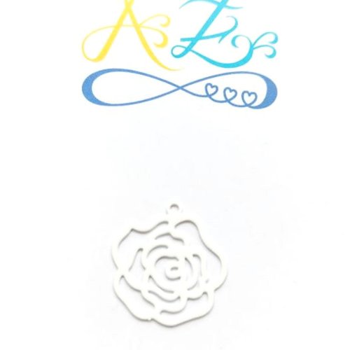 Estampe fleur (rose) blanche 20mm blc12-2.