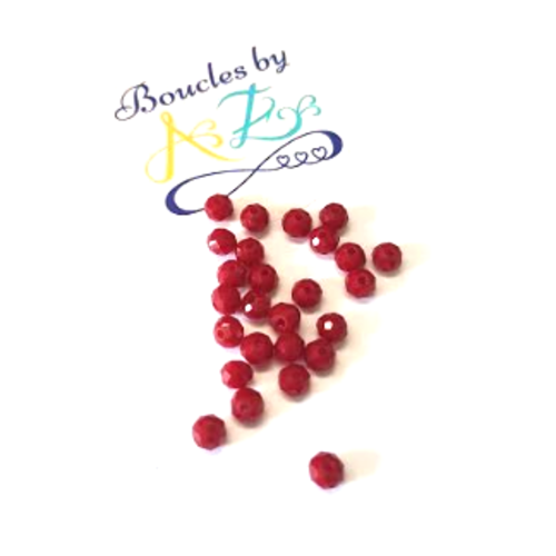 Perles à facettes rouges 4x3mm x30 prou1-21