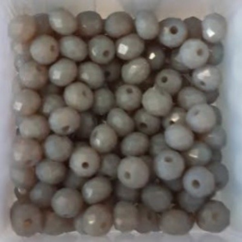 Perles à facettes grises 4x3mm x50 pgr2-17