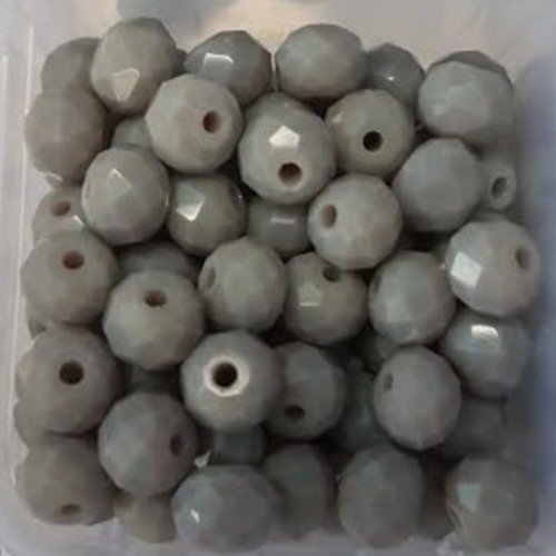 Perles à facettes grises 6x4mm x30 pgr2-19