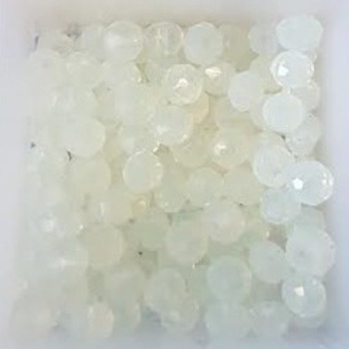 Perles à facettes blanches 4x3mm x50 pblc3-8