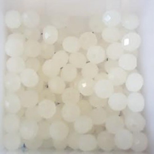 Perles à facettes blanches 4x3mm x50 pblc3-9