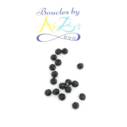 Perles à facettes noires 4mm x40 pno2-21
