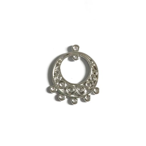 Connecteur chandelier rond argenté 5 trous co-62