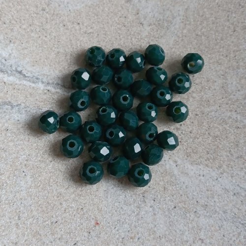 Perles rondelles à facettes vertes 6x4mm x30 pve3-23