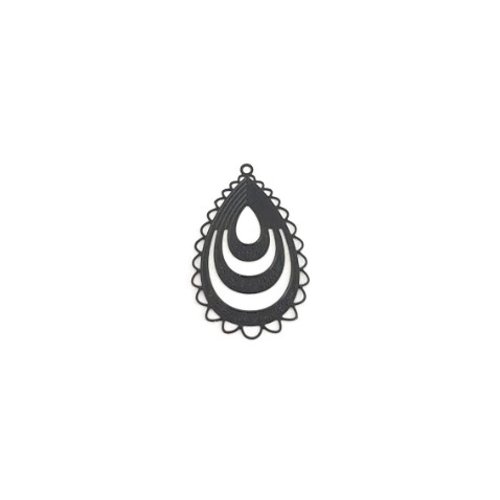 Estampe filigrane goutte noire 32x20mm no18-2