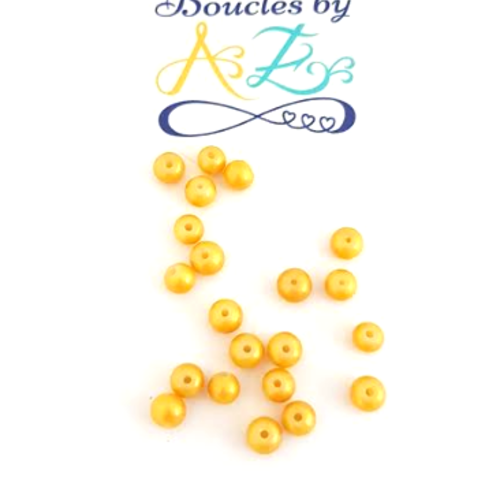 Perles jaunes rondes en verre 4mm x50 pja1-18.
