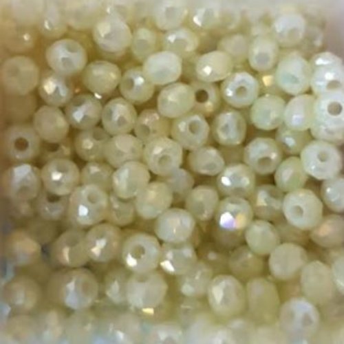 Perles à facettes jaune pâle 3x2mm x50 pja3-22.