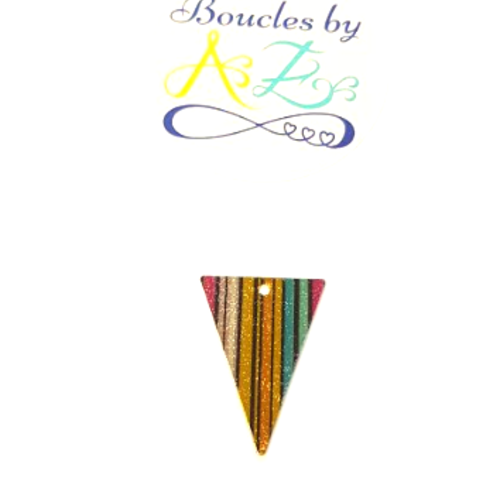 Sequin triangle, émaillé multicolore 25x18mm ar51-3.