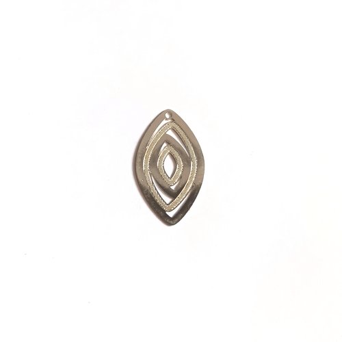 Estampe filigrane ovale argentée en métal 31x17mm x1 ou x10 ar51-4