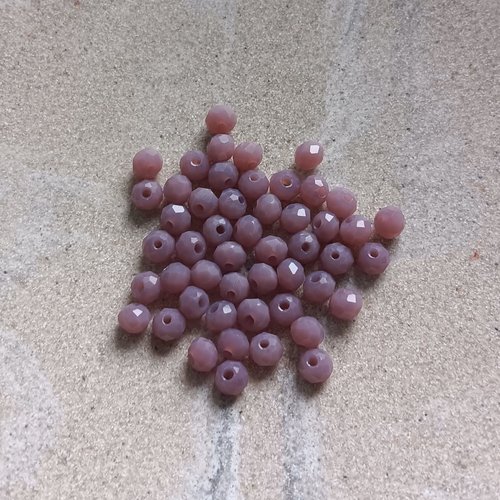 Perles rondelles à facettes violettes 4x3mm x50 pvi4-4