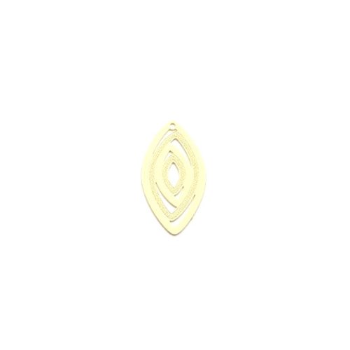 Estampe filigrane ovale jaune 31x17mm ja18-9