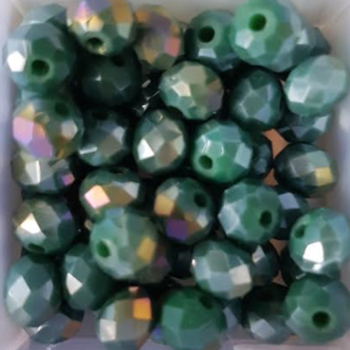Perles à facettes vertes 6x4mm x30 pve4-21