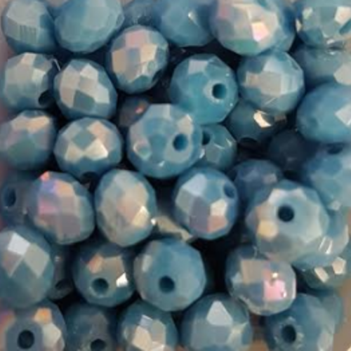 Perles à facettes bleues 6x4mm x30 pble6-24