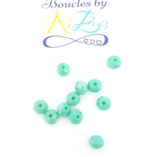 Perles à facettes turquoises 6x4mm x30 ptu4-11.