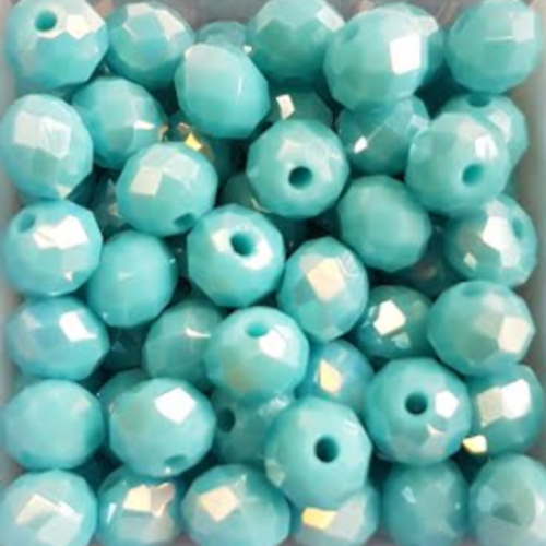 Perles à facettes turquoises 6x4mm x30 ptu5-2.