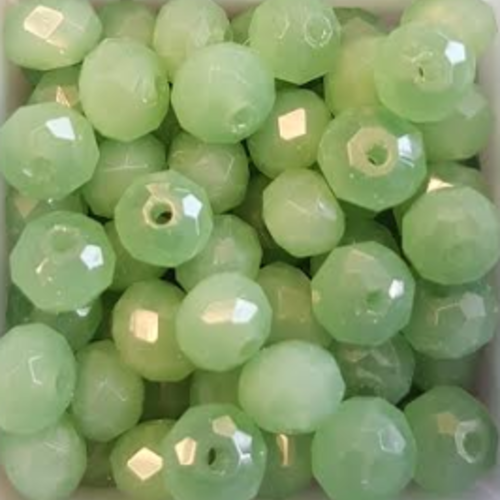 Perles à facettes vertes 6x4mm x30 pve5-14