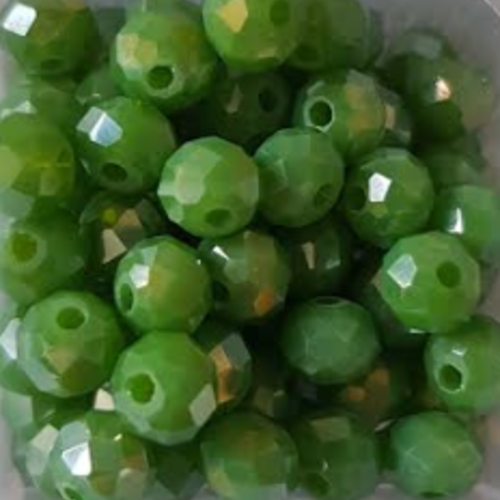 Perles à facettes vertes 6x4mm x30 pve6-6