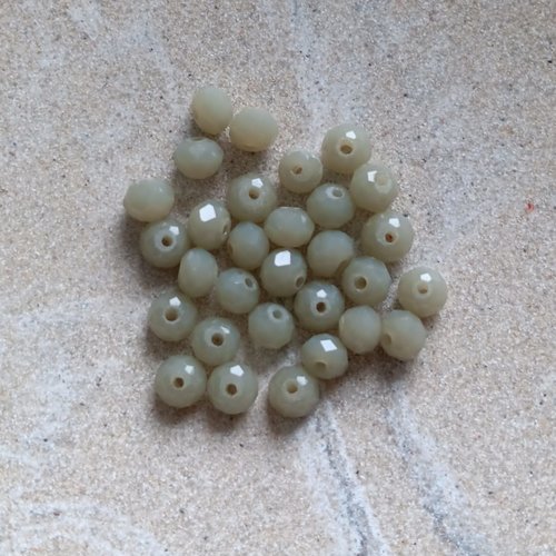 Perles rondelles à facettes grises 6x4mm x30 pgr3-17