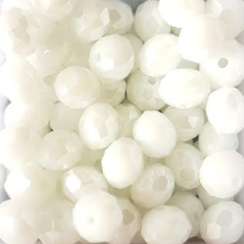 Perles à facettes blanches 6x4mm x30 pblc4-5