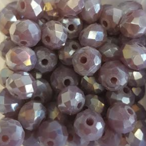 Perles à facettes violettes 6x4mm x30 pvi4-13