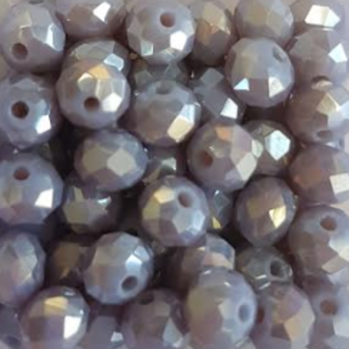 Perles à facettes violettes 6x4mm x30 pvi4-16