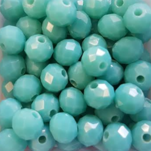 Perles à facettes turquoises 6x4mm x30 ptu4-21.